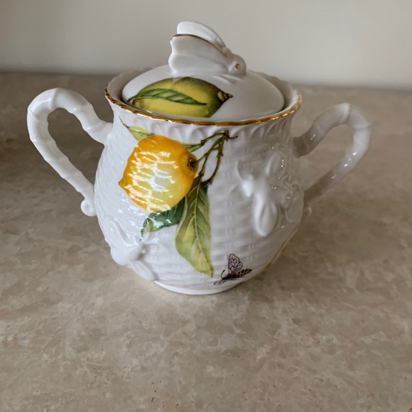 Grace Teaware Lemon Butterfly Bees Creamer & Sugar Bowl Set - Picture 5 of 9